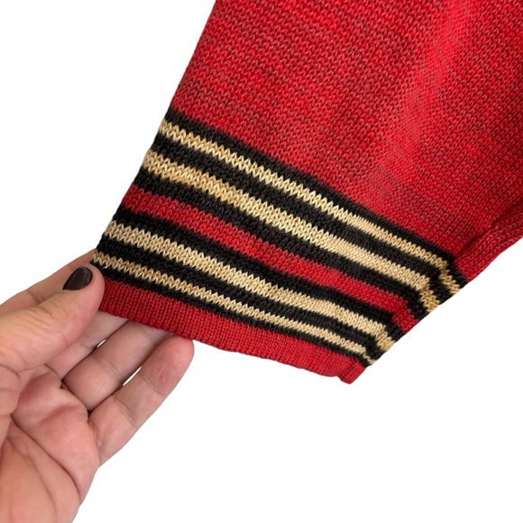 Chaps Southwest Aztec Print Boatneck Res Linen Blend Sweater XL Boho Boatneck - Picture 5 of 6